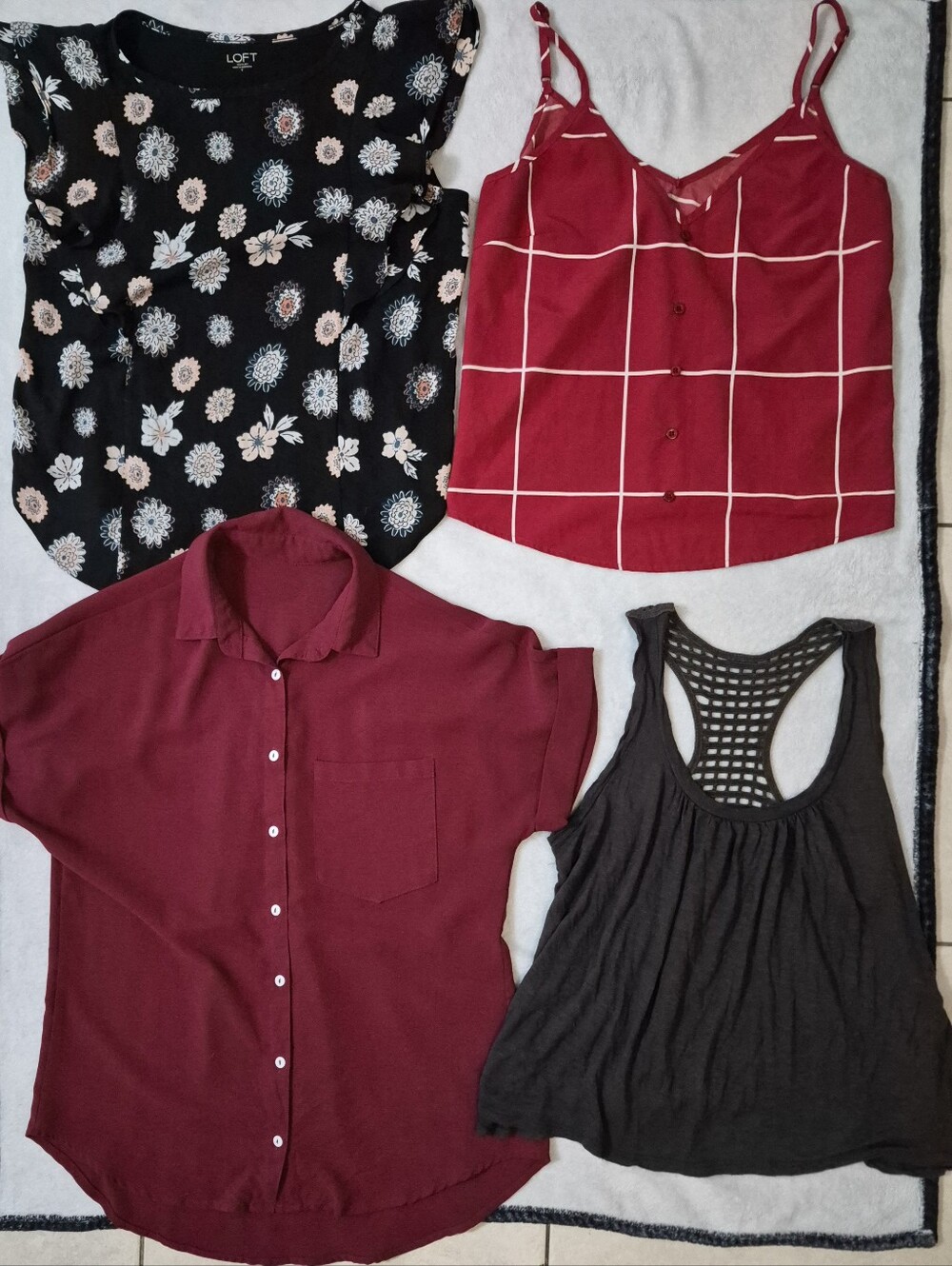 Women's Size Small Casual Tops Lot - 4 Items (Loft, Shein, Multi-Brand)